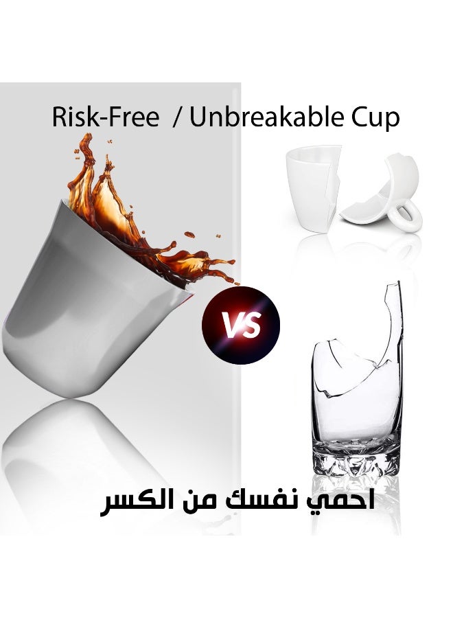 KRYMSO 80ml Espresso Cups, Double Wall Vacuum Insulted Stainless Steel Coffee Cup Set for Espresso, Turkish Coffee, Arabian Coffee and Tea, 2 Pack - Image 5