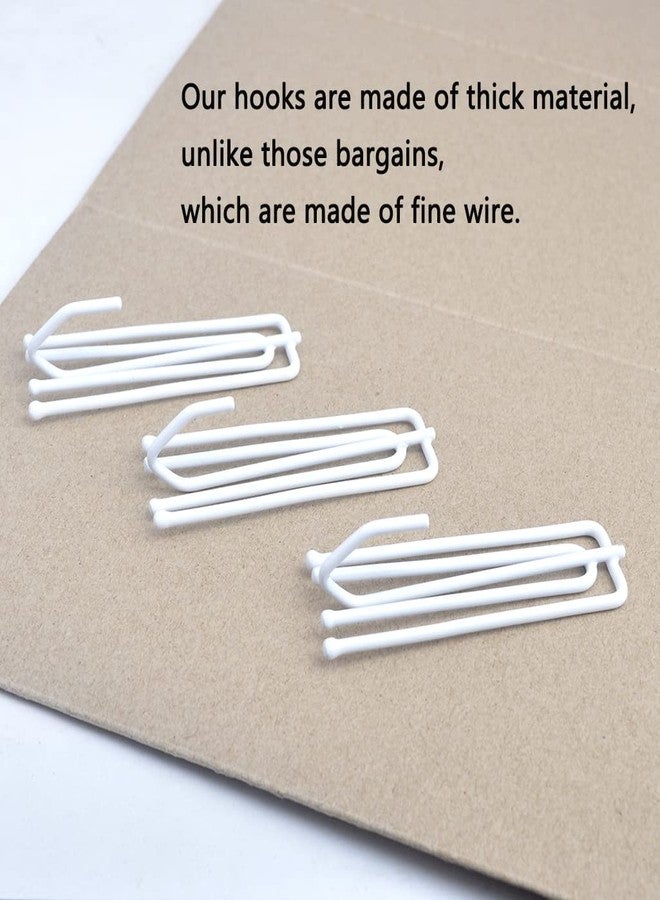 Ailejia White Curtain Drapery Pleat Hooks 4 Prongs Drapery Hooks Traverse Pleater Pinch Pleat Clips Hooks 50pcs for Slides Clasp Drapery Hooks - Image 3
