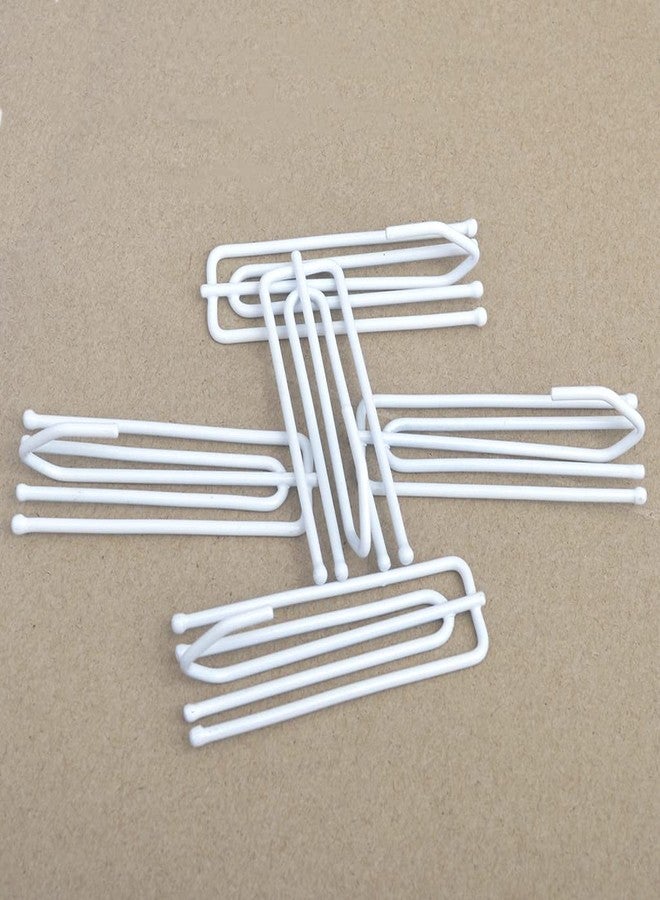 Ailejia White Curtain Drapery Pleat Hooks 4 Prongs Drapery Hooks Traverse Pleater Pinch Pleat Clips Hooks 50pcs for Slides Clasp Drapery Hooks - Image 1