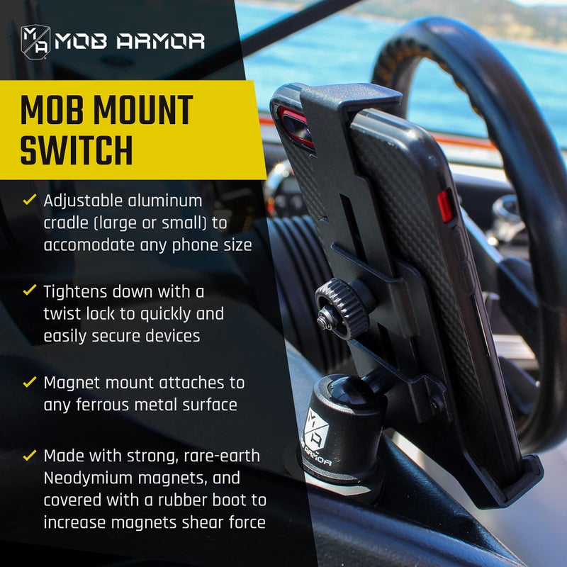 Mob Armor Heavy Duty Magnetic Phone Mount for Car - Universal Car Phone Holder for iPhone & Android, Strong Magnet for Off-Road & Commercial Vehicles, Cell Phone Car Accessories for Women & Men - Image 2