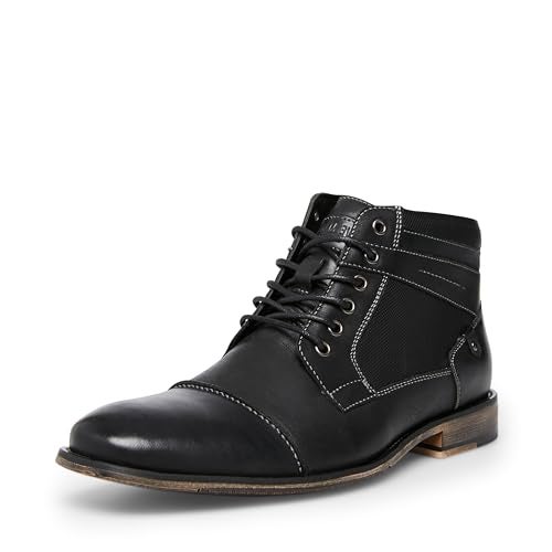 Steve Madden mens Jotter Combat Boot, Black Leather, 9.5 US - Image 1