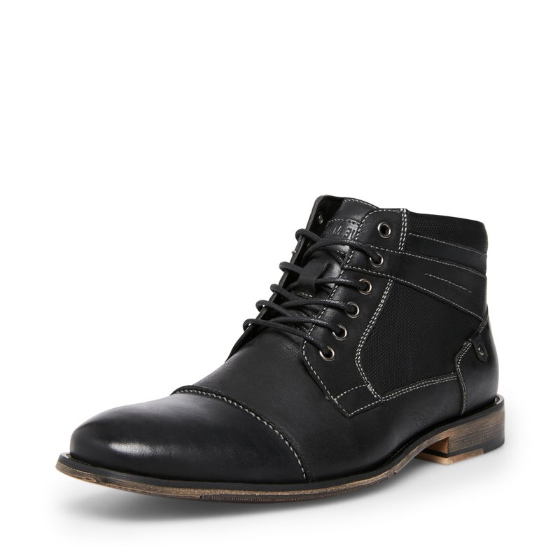 Steve Madden mens Jotter Combat Boot, Black Leather, 9.5 US - Image 3