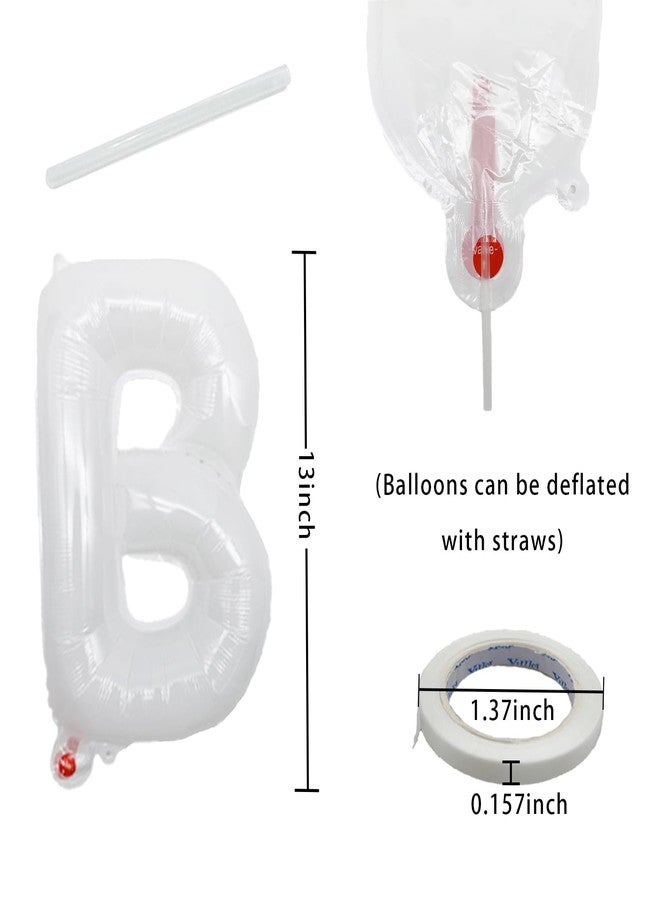 K.E.J. White Happy Birthday Balloon Banner 16 Inch - White Birthday Decorations Happy Birthday Sign Reusable Foil Letters Balloons Suitable for Men, Women Party Decorations,Birthday Decor Party Supplies - Image 2