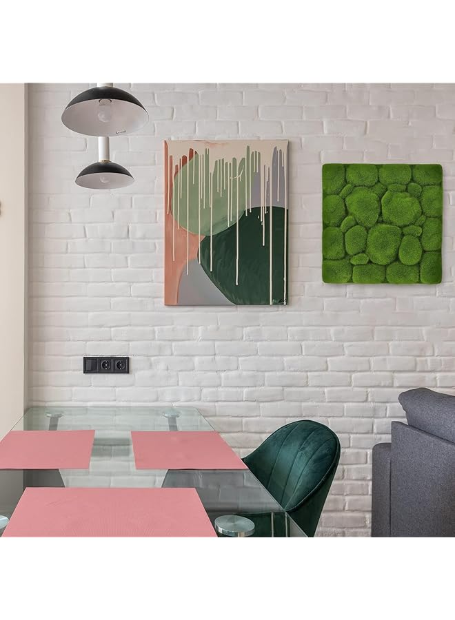 erorex Artificial Moss Mat 30 * 30Cm Artificial Moss Bark Simulation Green Moss Stone Foams Tile Board Decorative Realistic Mossy Turf Wall Panels For Diy Crafts Terrariums Floral Arrangements Green - Image 2