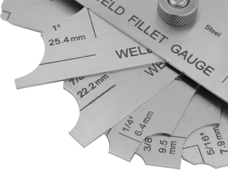 klarako Fillet Weld Gauge, 7Pcs Fillet Welding Inspection Gage Set Stainless Steel Test Gauge Ulnar Metric & Inch - Perfect for checking Leg Length and Throat Thickness for Professional Welders - Image 3