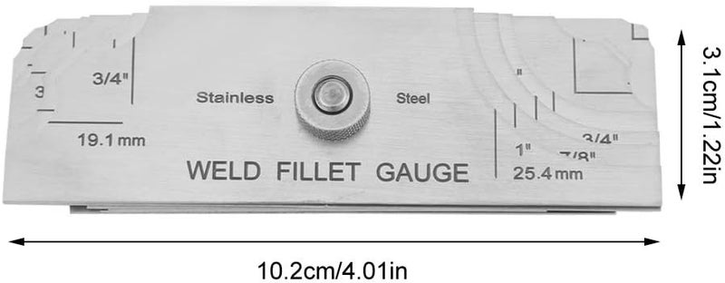 klarako Fillet Weld Gauge, 7Pcs Fillet Welding Inspection Gage Set Stainless Steel Test Gauge Ulnar Metric & Inch - Perfect for checking Leg Length and Throat Thickness for Professional Welders - Image 5