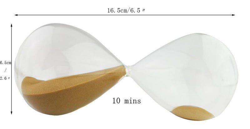 Winterworm Large Fashion Colorful Sand Glass Sandglass Hourglass Timer Clear Smooth Glass Measures Home Desk Decor Xmas Birthday Gift (10 Minutes, Brown) - Image 3