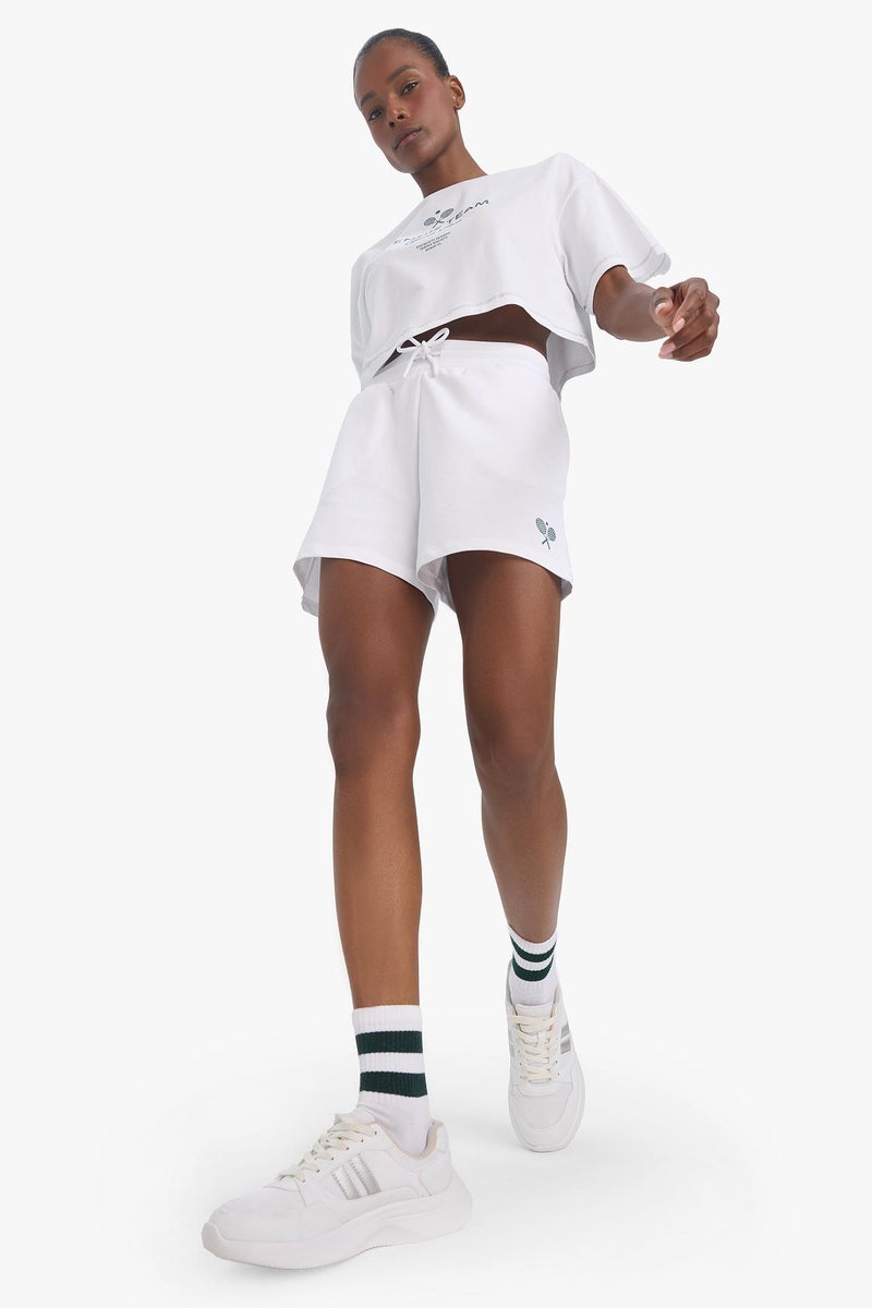 DeFacto White Woman DeFactoFit Standard Fit Sports Shorts Casual - Image 2