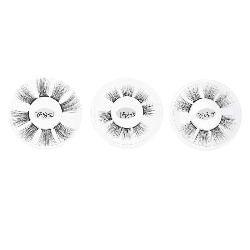 COLLBATH 3 Boxes Natural Curl Segment False Eyelashes for Women, Black Fiber Waterproof Dense Lashes Makeup Supply for Daily Wear and Eye Enhancement - Image 1