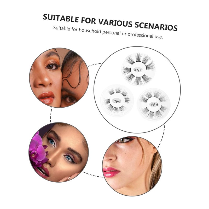 COLLBATH 3 Boxes Natural Curl Segment False Eyelashes for Women, Black Fiber Waterproof Dense Lashes Makeup Supply for Daily Wear and Eye Enhancement - Image 5