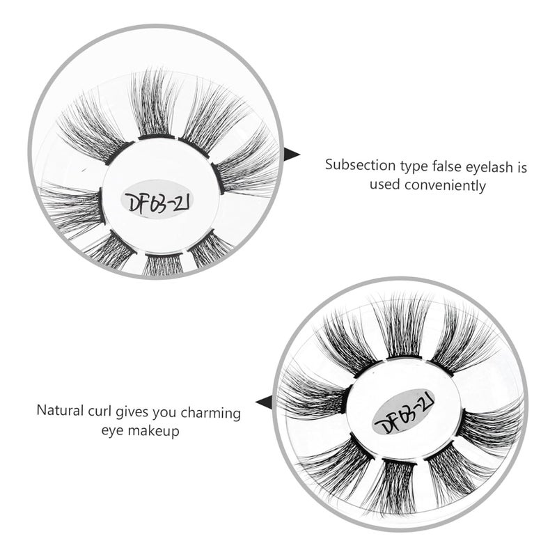 COLLBATH 3 Boxes Natural Curl Segment False Eyelashes for Women, Black Fiber Waterproof Dense Lashes Makeup Supply for Daily Wear and Eye Enhancement - Image 3