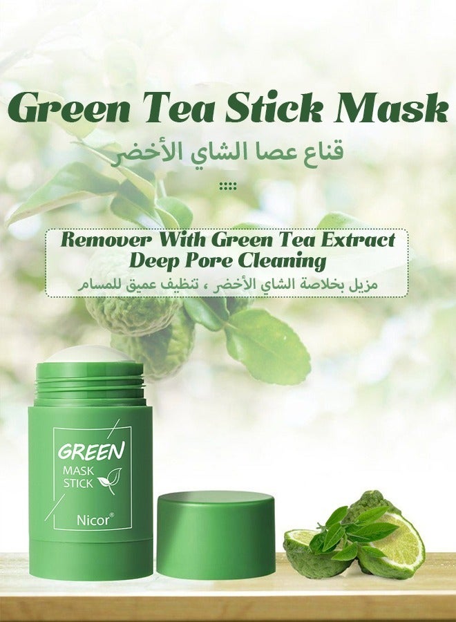 Nicor Green Tea Stick Mask For Face-Green Mask Stick Blackhead Remover With Green Tea Extract-Deep Pore Cleansing-Moisturizing-Oil Control-Clay Face Mask-Skin Brightening For All Skin Types Men Women  - Image 5