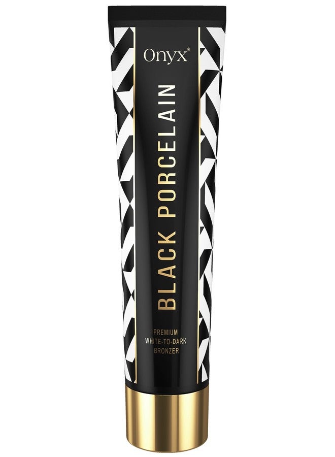 Onyx Black Porcelain White Bronzer Lotion for Tanning Beds - Indoor Bronzing Accelerator with DHA and Erythrulose | No Stain No Streak Formula for Darker Looking Color | 6.76 fl oz - Image 1