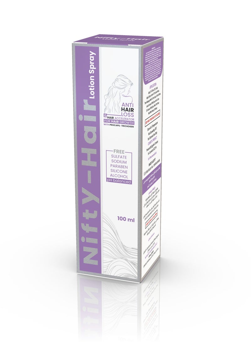 Nifty Hair Lotion Spray rich in Procapil & Trichogen to treat hair loss & stimulate its growth 100 ml - Image 1