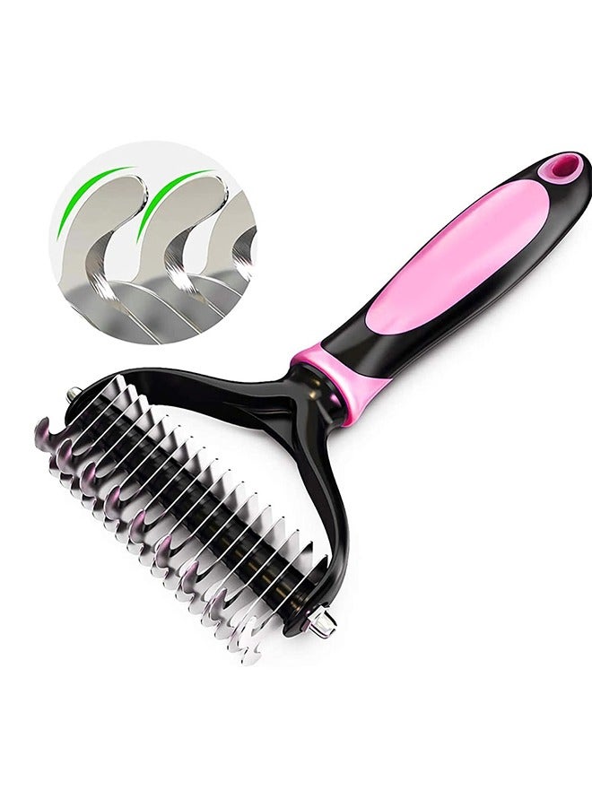 CATANES Pet Dematting Comb, Double Sided Dematting and Shedding Brush Undercoat Rake Comb for Dogs and Cats, Dedicated Pet Grooming Tools - Image 2