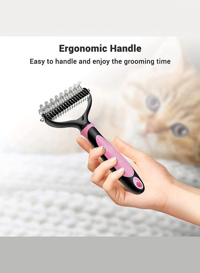 CATANES Pet Dematting Comb, Double Sided Dematting and Shedding Brush Undercoat Rake Comb for Dogs and Cats, Dedicated Pet Grooming Tools - Image 4
