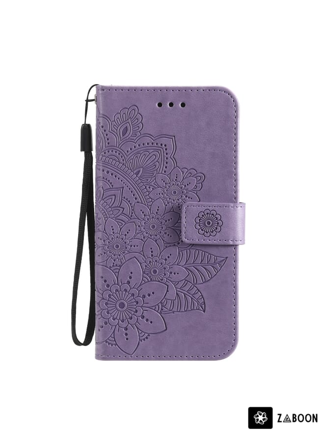 Zaboon 7-petal Flowers Embossing Pattern Horizontal Flip PU Leather Case with Holder & Card Slots & Wallet & Photo Frame Protective Case Cover For Infinix Hot 9 / Note 7 Lite / X655C - Image 1