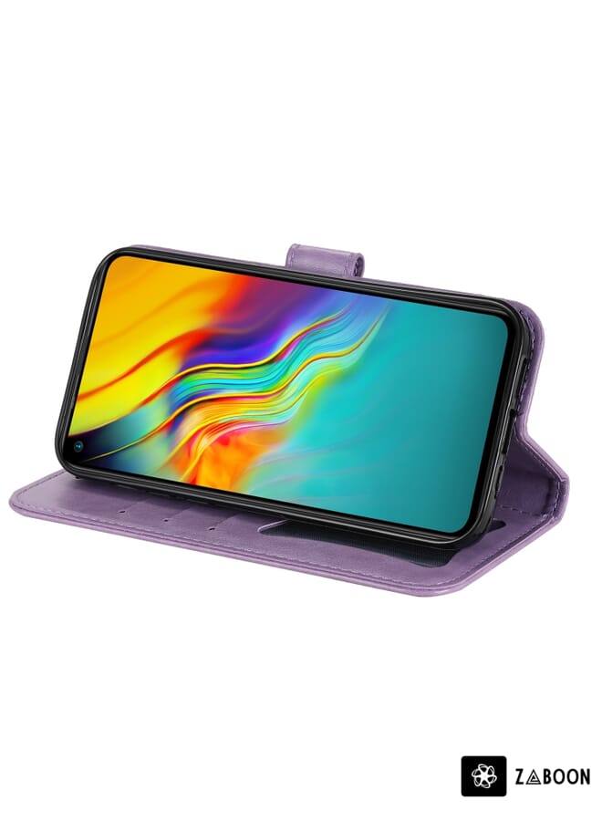 Zaboon 7-petal Flowers Embossing Pattern Horizontal Flip PU Leather Case with Holder & Card Slots & Wallet & Photo Frame Protective Case Cover For Infinix Hot 9 / Note 7 Lite / X655C - Image 4