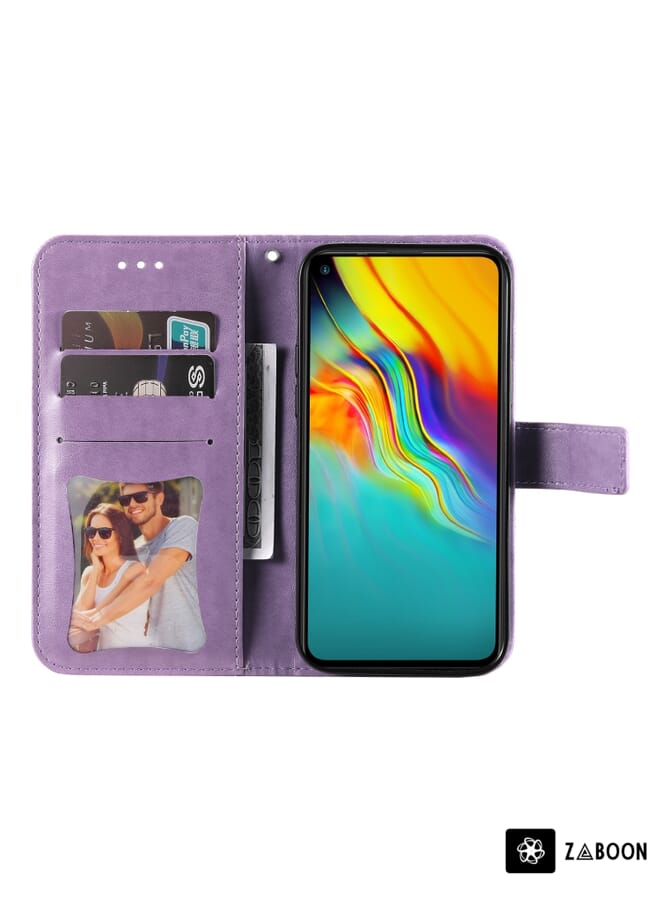 Zaboon 7-petal Flowers Embossing Pattern Horizontal Flip PU Leather Case with Holder & Card Slots & Wallet & Photo Frame Protective Case Cover For Infinix Hot 9 / Note 7 Lite / X655C - Image 3