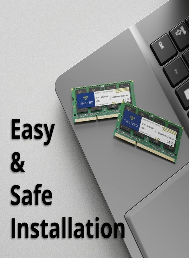 تايم تيك مجموعة ذاكرة Timetec سعة 16 جيجابايت (2 × 8 جيجابايت) متوافقة مع Synology NAS DiskStation/RackStation DDR3/DDR3L 1600 ميجاهرتز PC3L-12800 1.35 فولت غير مزودة بتقنية تصحيح الأخطاء ECC وغير مخزنة مؤقتًا SODIMM RAM (بديل لـ Synology RAM1600DDR3L-8GBx2) - Image 3