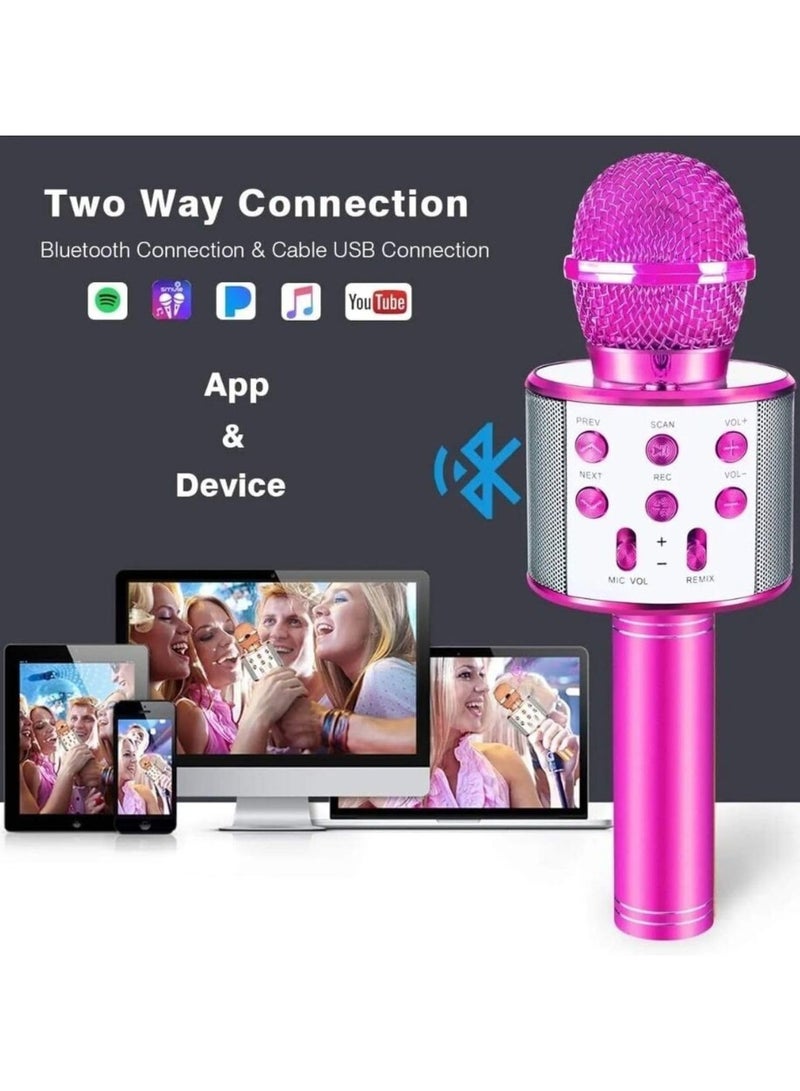 ليمتليس ميكروفون كاريوكي لاسلكي للأطفال الصغار ميكروفون مكبر صوت لحفلات الأطفال مع أضواء LED، أصوات سحرية، مزيل صوتي متوافق مع iPhone، Android، iPad، PC (أصفر) - Image 3