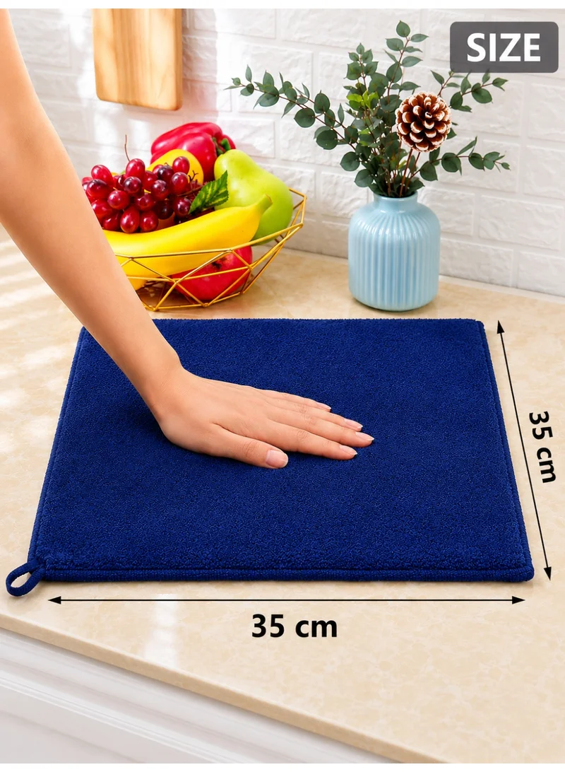 Donetella Navy Blue 6-Pack Microfiber Kitchen Towels 35×35 cm Size – 330 GSM, Highly Absorbent, Quick Dry, Lint Free, Streak Free | Dish & Counter Cleaning  | Best Price UAE