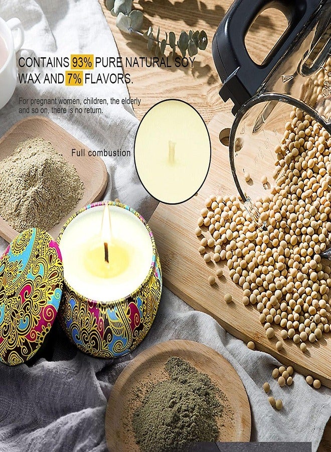 Scented Candles Gift Set 8% Essential Oil 4 Pack Aromatherapy Candle Stress Relief Gifts for Women and Men 120H Burning Candles for Home Scented  - Image 4