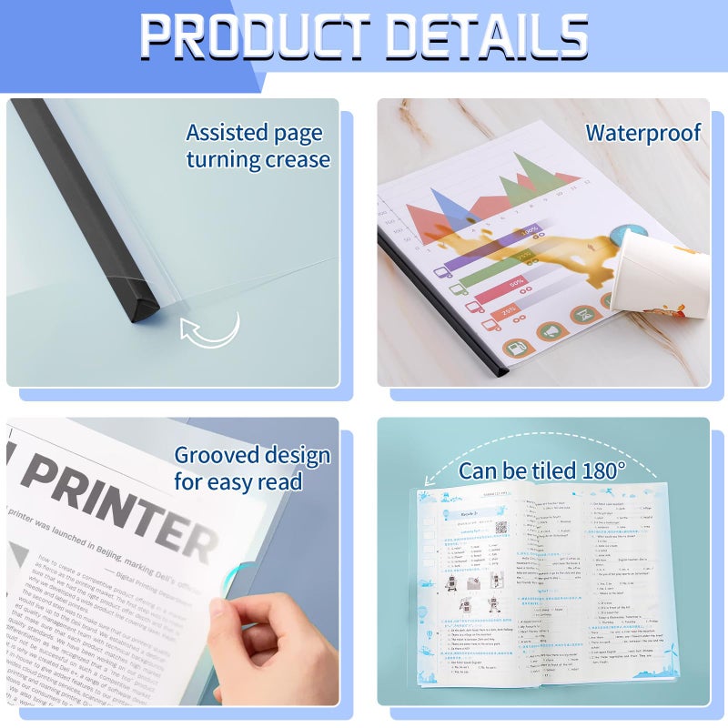 Coidea 13 Pack Report Covers with Sliding Bar, Clear Report Covers for A4 and Letter Size Paper, Presentation Folders Resume Document Covers for School Office, Black - Image 5