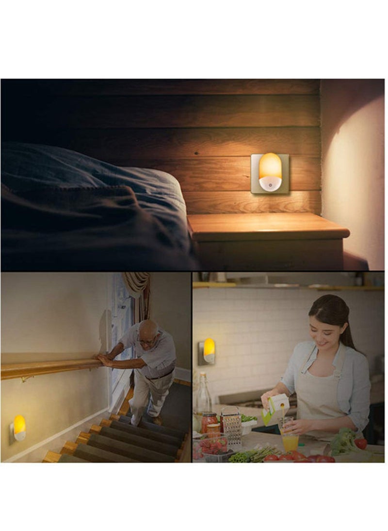 Generic - قطعتان من مصابيح LED الليلية، مصابيح ليلية يتم توصيلها بالجدران مع مستشعر خلية ضوئية من الغسق إلى الفجر، قابس أبيض دافئ في الإضاءة الليلية - Image 1