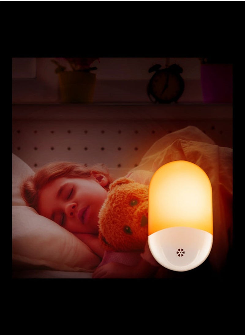 Generic - قطعتان من مصابيح LED الليلية، مصابيح ليلية يتم توصيلها بالجدران مع مستشعر خلية ضوئية من الغسق إلى الفجر، قابس أبيض دافئ في الإضاءة الليلية - Image 1