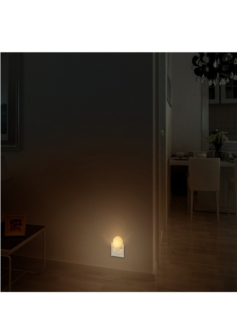Generic - قطعتان من مصابيح LED الليلية، مصابيح ليلية يتم توصيلها بالجدران مع مستشعر خلية ضوئية من الغسق إلى الفجر، قابس أبيض دافئ في الإضاءة الليلية - Image 1
