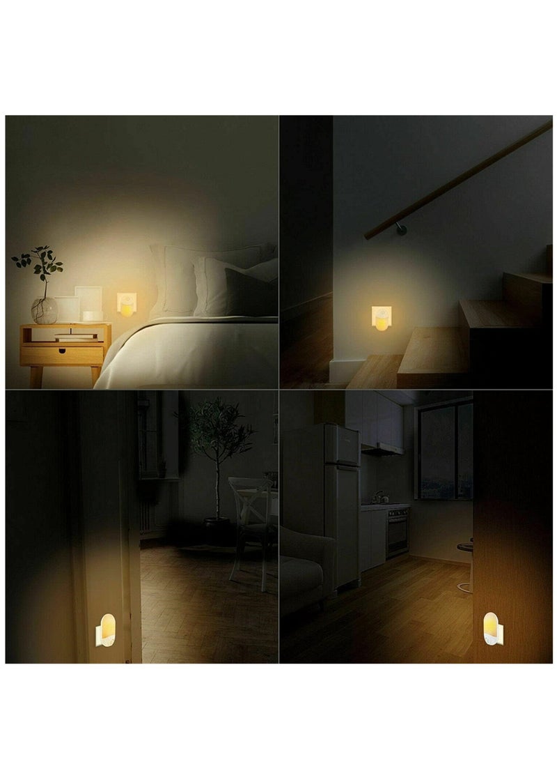 Generic - قطعتان من مصابيح LED الليلية، مصابيح ليلية يتم توصيلها بالجدران مع مستشعر خلية ضوئية من الغسق إلى الفجر، قابس أبيض دافئ في الإضاءة الليلية - Image 1