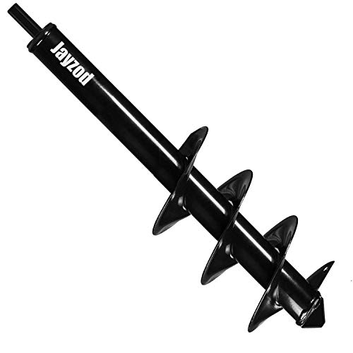 Jayzod Auger Drill bit for Planting 4"X25" Garden Auger Spiral Drill Bit for Bulb & Bedding Plant for 3/8” Hex Drive Drill - Image 1