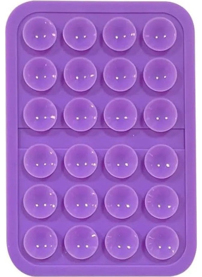 Bilişim Aksesuar Silicone Vacuum Phone Holder, Silicone Adhesive for Mobile Phone, Anti-Slip Suction Cup Phone Holder Purple 