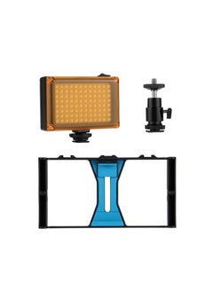 Vlogging Live Broadcast LED Selfie Light, Smartphone Video Rig Kits with Cold Shoe Tripod Head for iPhone and Android  Smartphones (3pcs) Blue