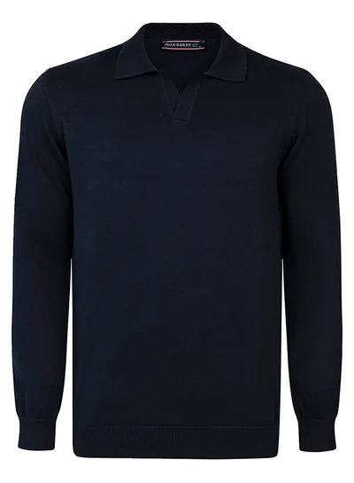 FELIX HARDY Polo collar long sleeve jumper