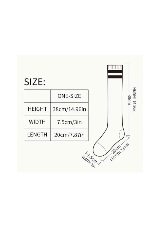 3 Pairs of Knee-High Soccer Compression Socks – Mix of Red, Green, and Yellow - Image 5