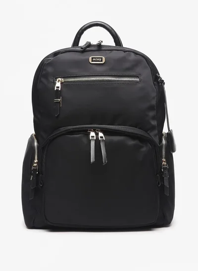 MISSY Women's Solid Backpack with Zip Closure and Adjustable Shoulder Straps