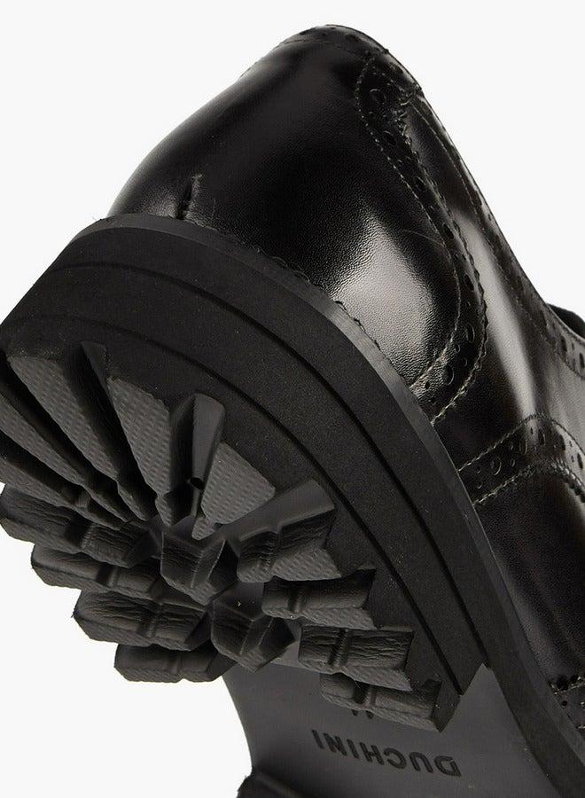 DUCHINI Men's Textured Lace-Up Derby Shoes - Image 4