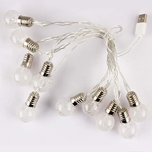 Lexton Bulb-Design Glass Light With USB For Home And Outdoor Decoration (Yellow, 10 Bulbs) - Image 1