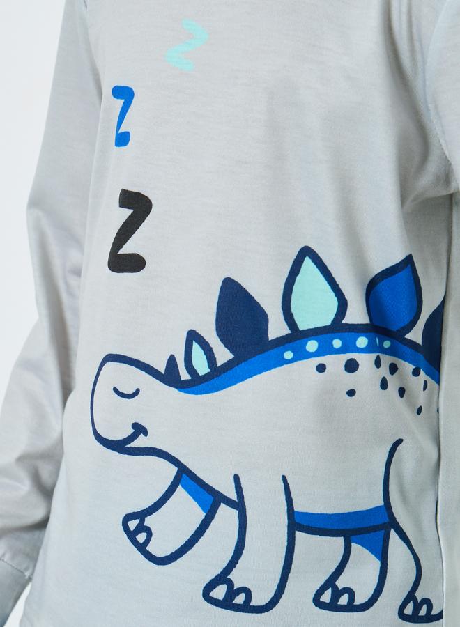 ستايلي طقم تيشيرت مطبوع بأكمام طويلة مع بنطال - Image 3