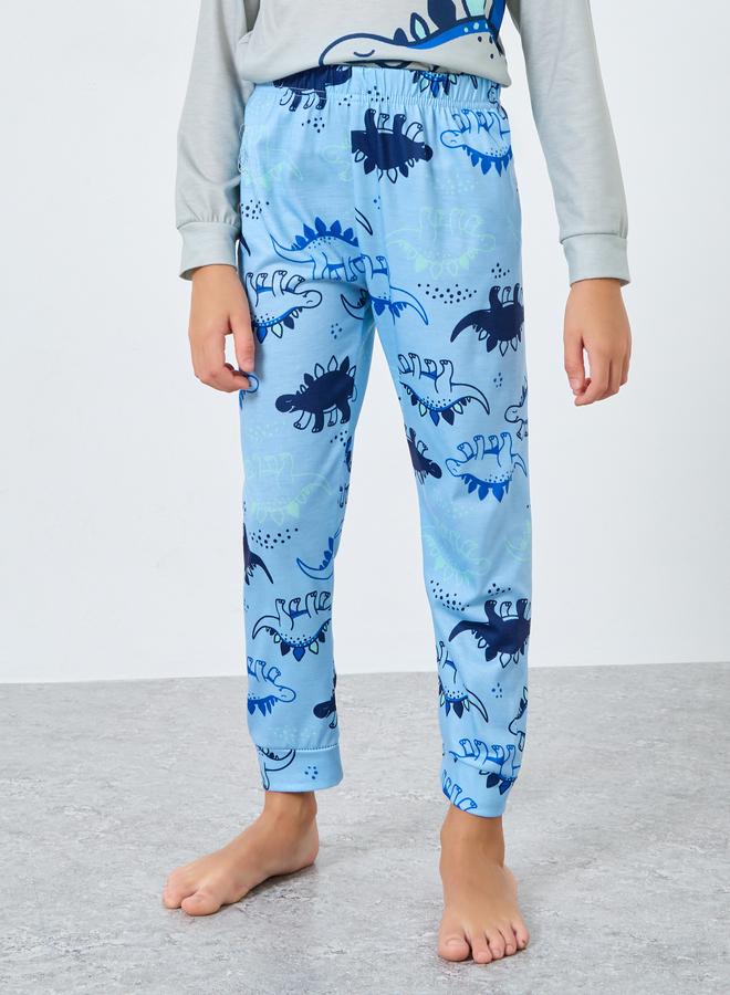 ستايلي طقم تيشيرت مطبوع بأكمام طويلة مع بنطال - Image 5