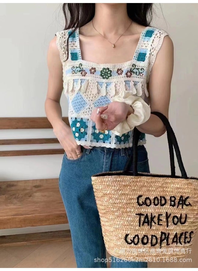Chinese Style Vintage Stitching Puff Sleeve Chiffon Shirt Women's Spring New Design Sense Crochet Hollow Elegant Top Trendy