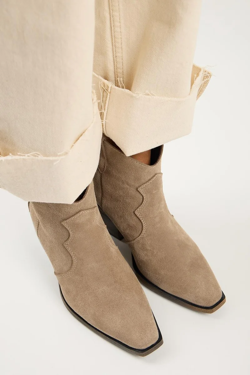 Manijero Manijero Liray Women's Genuine Leather Cowboy Mink Boots
