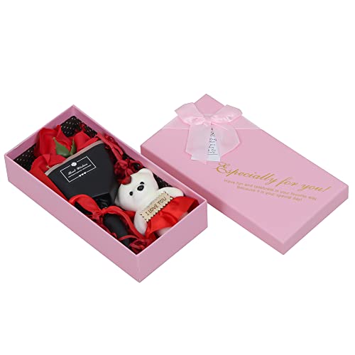 Webelkart Rose with Gift Box and Teddy Beer- 7 in, Valentines Gift for Girlfriend and Boyfriend (Pink Box with Teddy) - Image 5