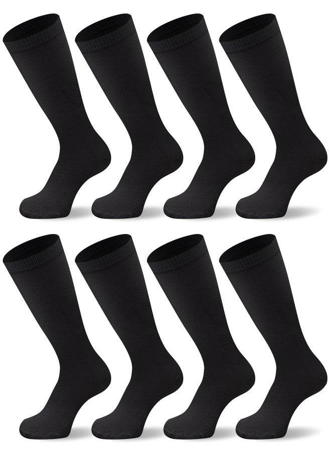 Duufin 8 Pairs Boys Baseball Socks Football Softball Soccer Sock Knee-High Athletic Socks for Youth Boys and Girls Age 8-10,Black - Image 1