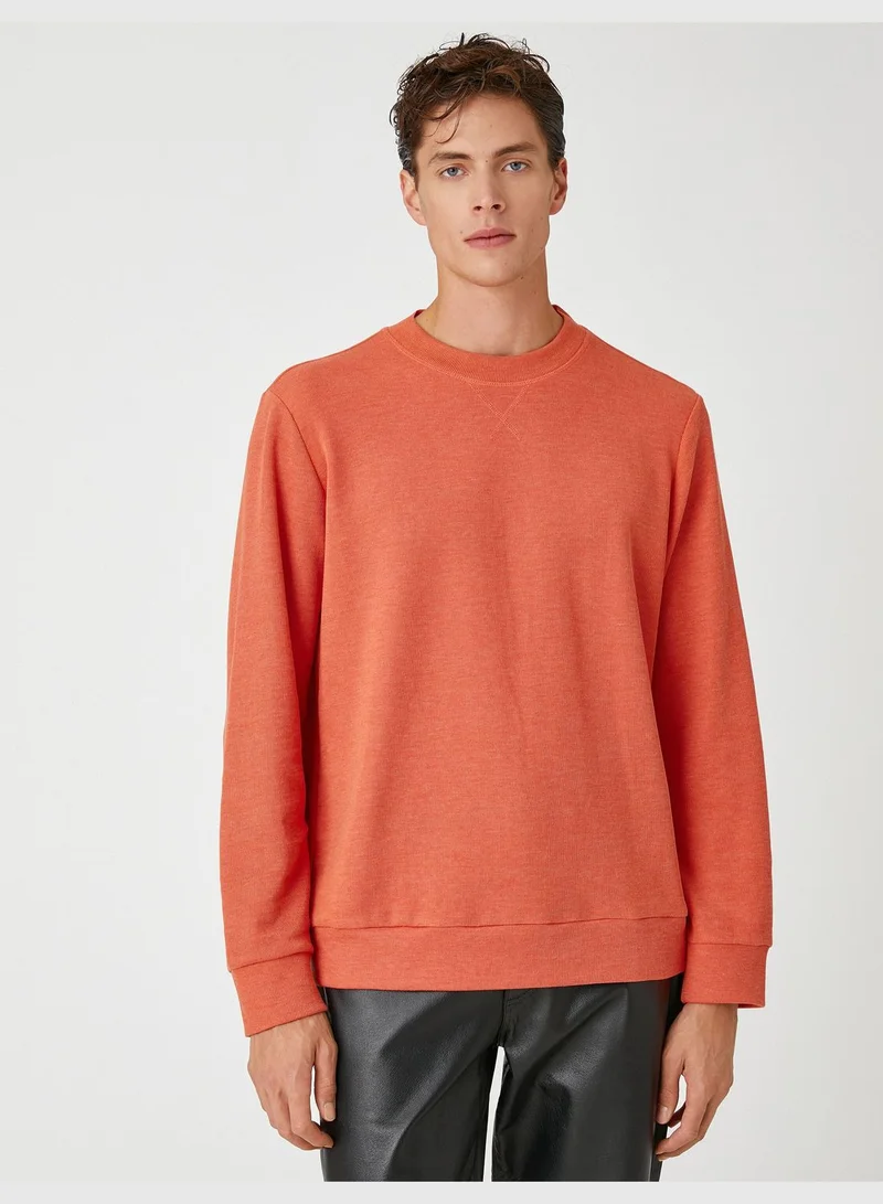 KOTON Basic Melange Sweater Knitwear Crew Neck Long Sleeve