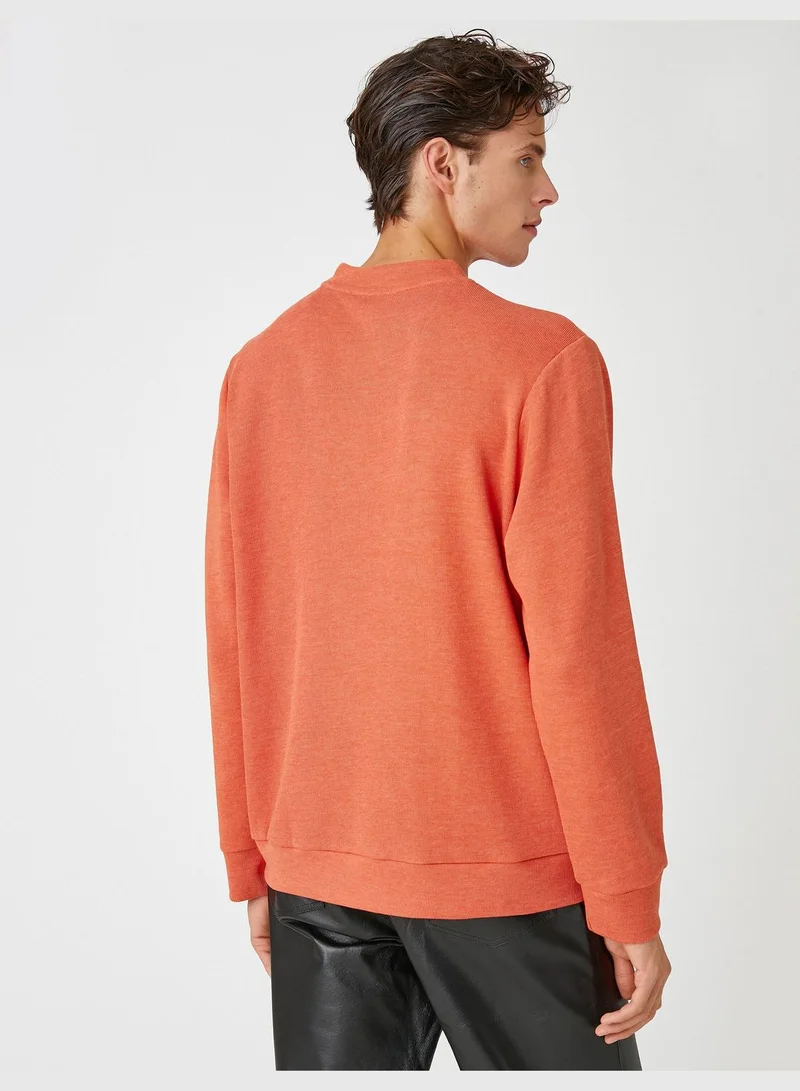 KOTON Basic Melange Sweater Knitwear Crew Neck Long Sleeve