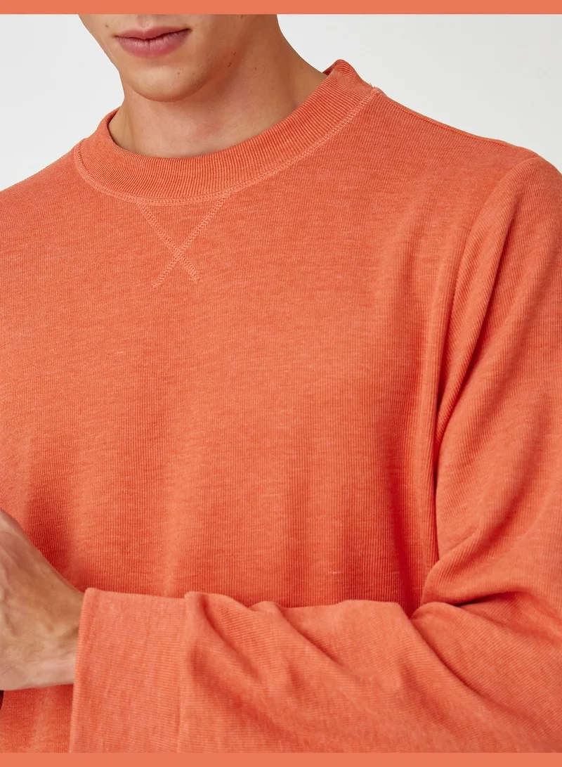 KOTON Basic Melange Sweater Knitwear Crew Neck Long Sleeve