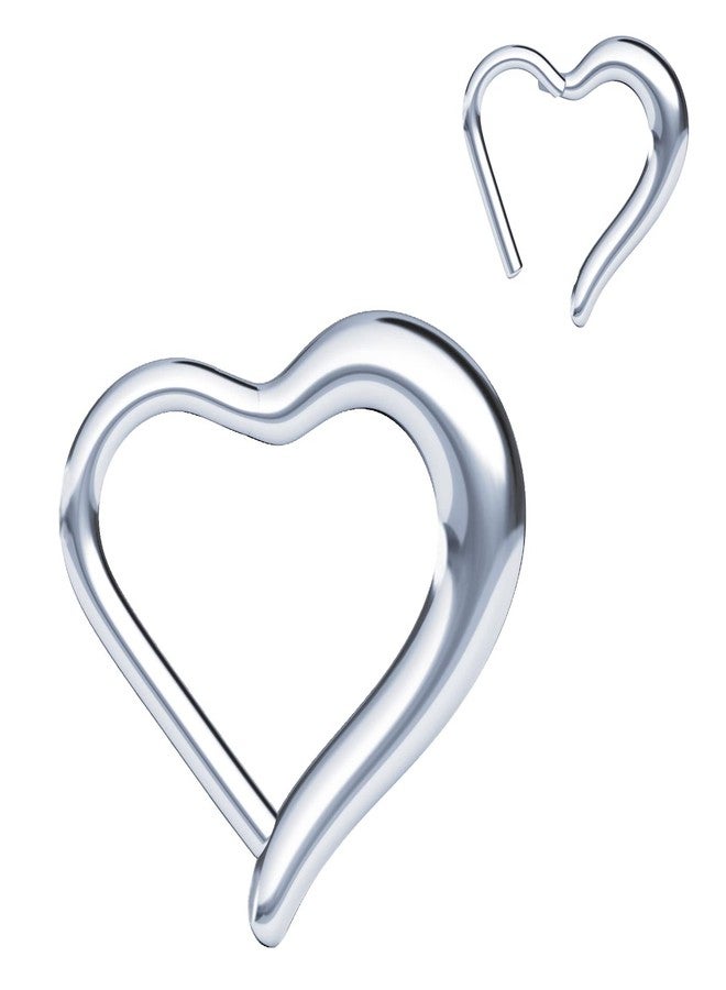NewkeepsR 316L 16g Surgical Hypoallergenic Steel Love Heart Shaped Hinged Clicker Daith Ring Jewelry Helix Earring Ear Piercing for Women - Image 1